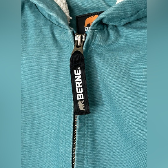 Berne Sherpa-Lined Canvas Softstone Hooded Coat Jacket Sz S (Youth 7-8) - Picture 3 of 9